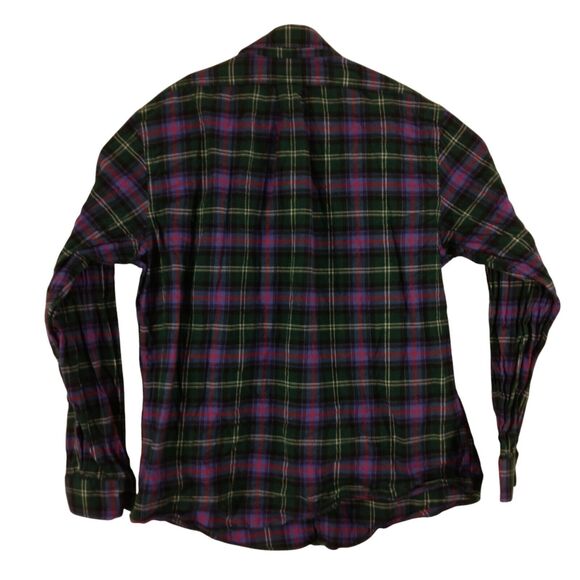 Brooks Brothers flannel shirt mens L Large Regent fit blue plaid long sleeve - Picture 2 of 8